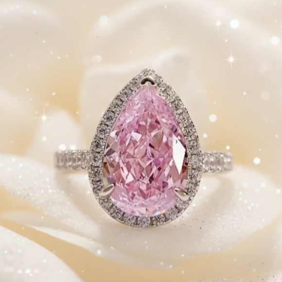 Sakura Pink Zirconia Ring - Picture 2 of 5